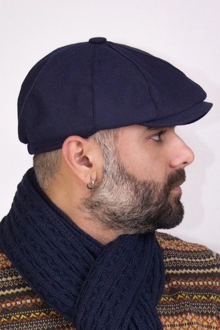 Kışlık Erkek Peaky Blinders İngiliz Driver Kasket Koyu Lacivert 7404 Lacivert
