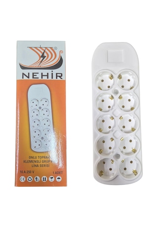 Nehir 10'lu Topraklı Klemensli Grup Priz