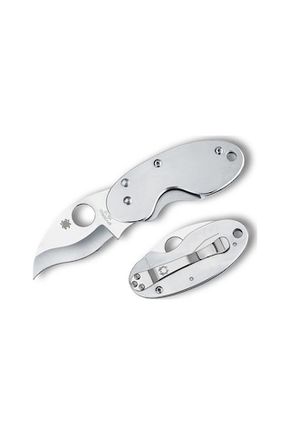 Spyderco Cricket Stainless Plainedge Kamp Çakı Gümüş