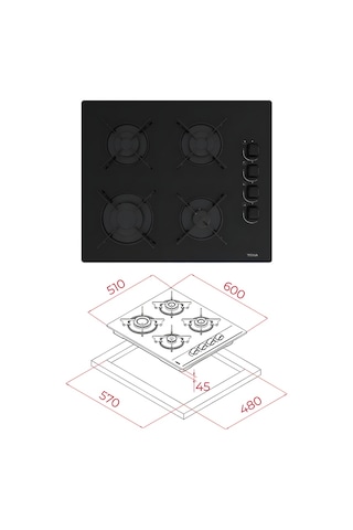 Teka Chef 5 GBE 64002 HAK 625 ATV 60.3 M Siyah Ankastre Set