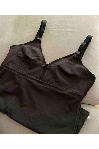 Kapbirtane Kadın Emzirme Likralı Atlet 2013 - 1 Adet Siyah