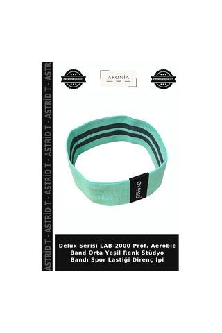 Delux Serisi Lab-2000 Prof. Aerobic Band Orta Yeşil Renk Stüdyo Bandı Spor Lastiği Direnç İpi