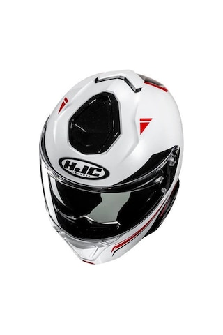 Hjc İ91 Tricus MC1 Çene Açılır Motosiklet Kaskı Kırmızı Beyaz