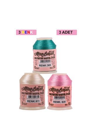 3 Adet Altınbaşak Oya Ve Dantel İpi 20 Gr - Royaleks - No: 911 -
