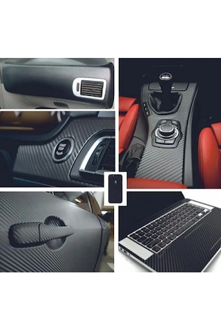 Karbon Fiber Hava Kanallı Araç Döşeme Kaplama Folyosu 20cmx152cm