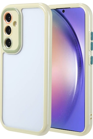 Ekılıf - Samsung Galaxy A54 Uyumlu - Kılıf Kamera Korumalı Renkli Kenar Ve Çerçeve Tasarımlı Vitamin Kapak - Yeşil