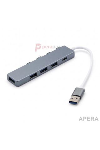 4 Port Usb Çoklayıcı Hub 1x Usb 3.0 + 3x Usb 2.0 5gbps Hızlı Veri Aktarımı Type-c Güç Girişli Bilgisayar Laptop Çoğaltıcı Cn09