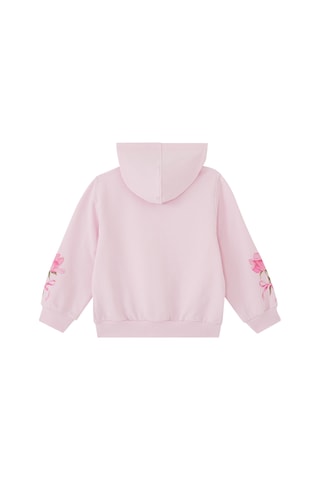 Monnalisa Çiçek Desenli Kapüşonlu Sweatshirt Pembe