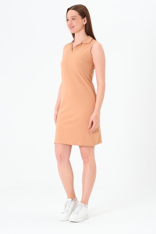 Sortie Collection Polo Yaka Kolsuz Spor Mini Elbise Bej
