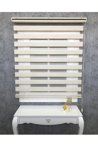 Kidmex Zebra Perde Buzlu Kahve Desenli Bambu