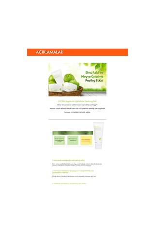 Missha A'PIEU Apple Acid Visible Peeling Gel Elma Asidi İçeren Peeling Jel 100 ML
