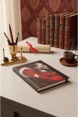 Atatürk Tarihsiz Ajanda Kuşe Kapak Bordo 1 Adet Atatürk Modalist Çizgili Defter Lastikli 14x20 Cm Günlük Planlayıcı