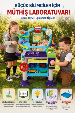 Little Tikes Müthiş Laboratuvar Stem Eğitici Deney Seti Sesli Işıklı Çocuk Oyuncağı +3 Yaş