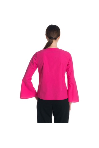 Bulalgiy Kadın Pembe Kolları Volan Bluz - Bga078443 Pembe