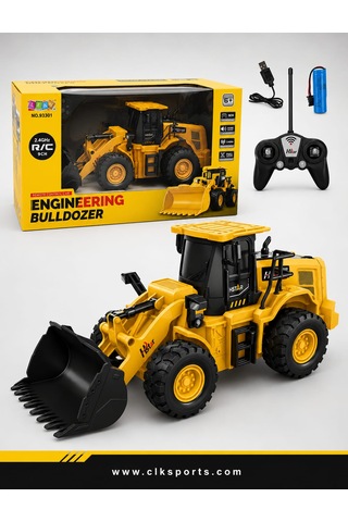 C Toys Uzaktan Kumandalı Buldozer Ekskavatör - Kutu Ölçüsü: 44.5 Cm , 2.4g , 1:16 Ölçekli , Şarjlı
