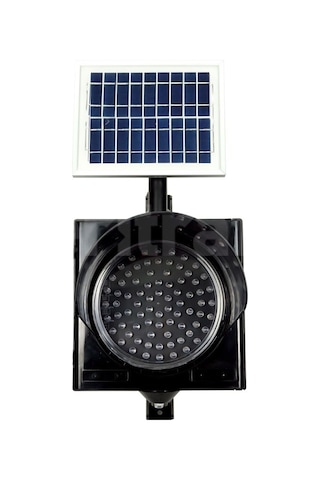 200 mm Ledli Güneş Enerjili Flaşör, Solar Çakar Lamba-2287 - Kırmızı LED