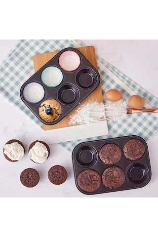 Guardini Gardenıa 6lı Muffin Kek Kalıbı Kağıtlı 27x18,5 Cm 06689907 Siyah