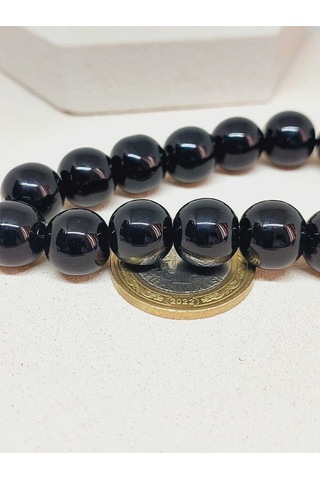 Oniks Onix Taşı Parlak 17lik Efe Tesbih 12mm 51532