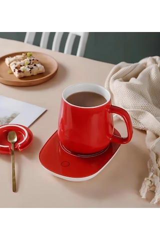 Usb Isıtıcılı 350ml Kupa Bardak Kırmızı, Kırmızı