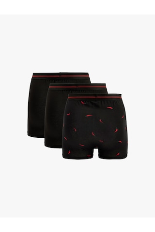 Koton Pamuklu Desenli 3'lü Boxer Seti Antrasit Desenli 6slm90022mk