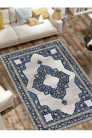 Dijital Baskılı Yıkanabilir Kaymaz Taban Salon Ve Oturma Odası Halısı 1077h 001