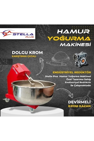 Plus Sp-35d 0.55 Kw 35 Kg Un 50 Kg Hamur Kapasiteli Devirmeli Hamur Yoğurma Makinesi 2025