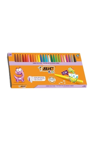 Kids Visa Color Xl Keçeli Boya Kalemi 24 Renk, Su Bazlı Mürekkep, Kolayca Çoğu Kumaştan Çıkar, 3 Yaş Ve Üzeri