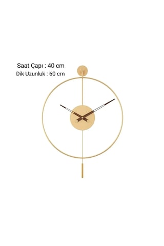 MetaQuartz Aksesuar Gold 3'lü Tiktok 40 Cm Set Ceviz 18 Akrep Yelkovan , Tiktok Gold