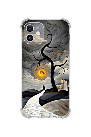 Printify Apple iPhone 11 İle Uyumlu Simya Serisi Sarmal Yolculuk Tasarımlı Uv Baskılı Köşe Korumalı Antişok Kılıf Şeffaf