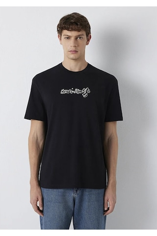 Mavi M0613575-900 Mavi Henri Matisse Baskılı T-shirt Erkek Tişort siyah