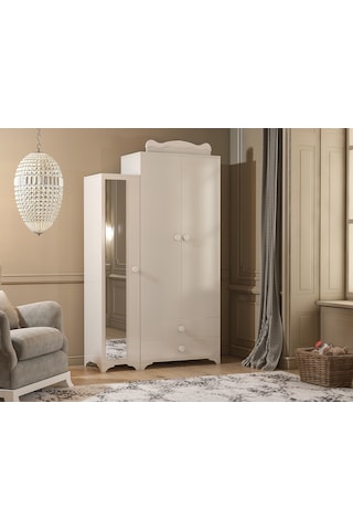 Patiko Sahra 059 3 Kapaklı Beyaz Dolap