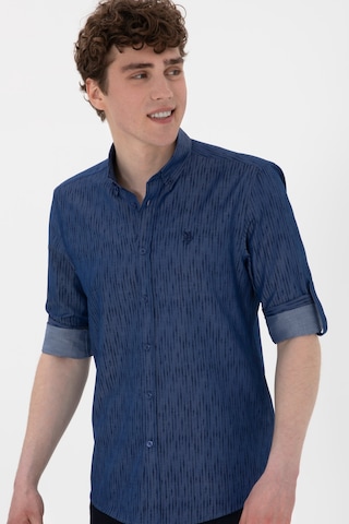 U.S. Polo Assn. Erkek Lacivert Uzun Kollu Gömlek 50306393-VR033