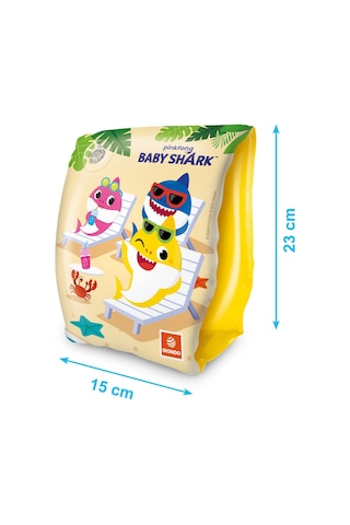Mondo 16933 Baby Shark Kolluk 23 Cm, Su Sporları, Plaj Malzemesi, Şişme Ürün, Yüzme Aksesuarı, Kamp, Dalış, Güvenlik