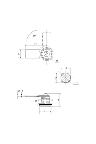 Castellum Üçgen Anahtarlı Sandık Kilidi 157272691 Krom
