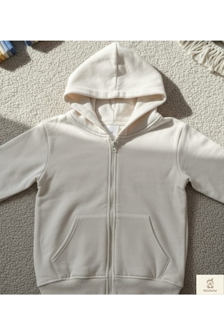 Minibohe Basic Çocuk Hoodie Bej Açık Bej