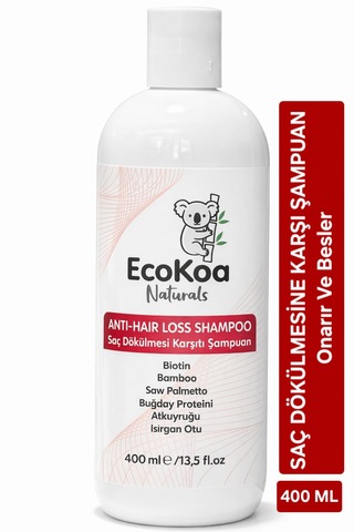 Ecokoa Natural Saç Dökülmesi Ve Saç Onarıcı Bakım Şampuanı 400 Ml Dökülen