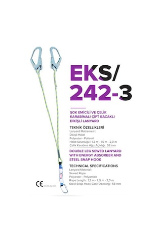 Şok Emicili Çift Bacaklı Lanyard