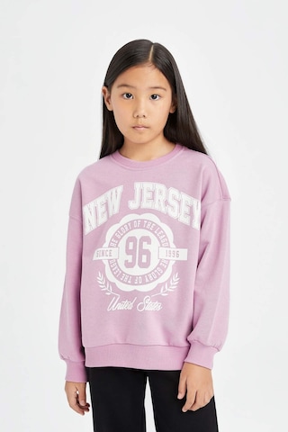 DeFacto Kız Çocuk Relax Fit Bisiklet Yaka Baskılı Sweatshirt D6494A8NSPR61
