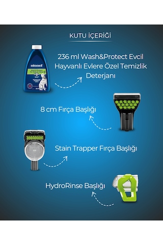 Bissell 37252 SpotClean Pet Pro Plus Evcil Hayvanlı Evlere Özel Halı Koltuk Yıkama Ve Leke Çıkarma Makinesi