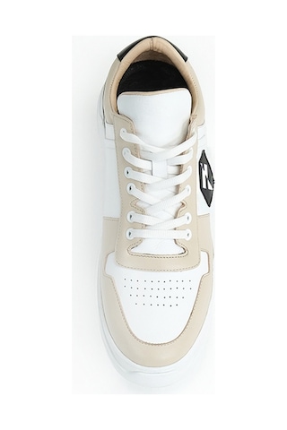 Harvey Beige Bej Beyaz Sneaker Erkek Deri Ayakkabı 001