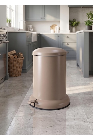 The Mia Metal Pedallı Çöp Kovası Mocha 25 Lt Kahverengi