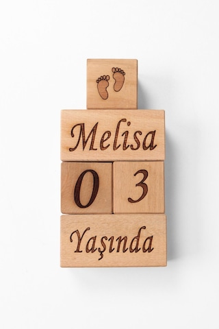 İsim Yazılır Ahşap Anne Bebek Anı Küpleri Fotoğraf Çekim - Bebek Anı Küpü Seti