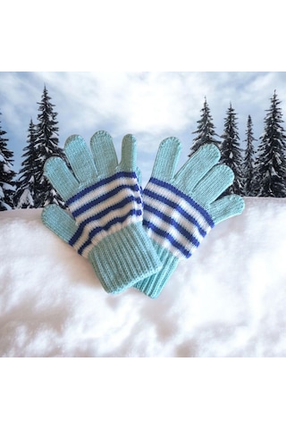 Kız Çocuk Eldiven Kırmızı 4-8 Yaş Su Yeşili