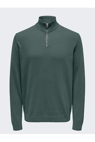 Only & Sons Onsalex Reg 12 Half Zıp Knıt Erkek Yeşil Kazak - 22022523