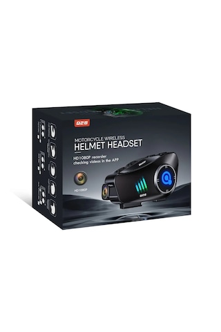 Q28 Motosiklet Kask Bluetooth Kulaklık 1080p Kamera Interkom Kula