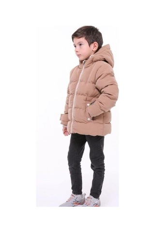 Benitto Erkek Çocuk Kapüşonlu Kalın Kaban-15313 Bej