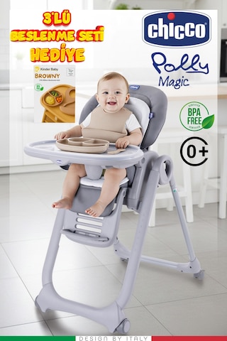 Polly Magic Mama Sandalyesi & Ana Kucağı Beslenme Seti Hediyeli