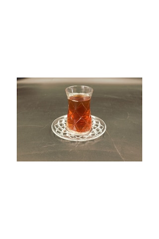 Kesme Polo Desenli Heybeli Çay Takımı Beyaz
