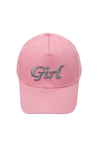 Civil Girls Girl Yazı Desen 10-13 Yaş Kep Şapka - Pembe Standart