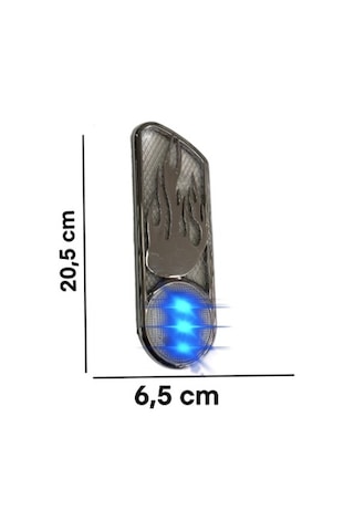 Universal Yan Çamurluk Sinyali Mavi Ledili 12Volt Nikelaj Alevli